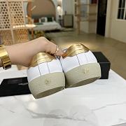 YSL COURT CLASSIC SL/06 EMBROIDERED SNEAKERS IN LEATHER GOLD WHITE - 5