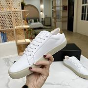 YSL COURT CLASSIC SL/06 EMBROIDERED SNEAKERS IN LEATHER GOLD WHITE - 4