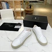 YSL COURT CLASSIC SL/06 EMBROIDERED SNEAKERS IN LEATHER GOLD WHITE - 3