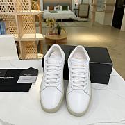 YSL COURT CLASSIC SL/06 EMBROIDERED SNEAKERS IN LEATHER SILVER WHITE - 5