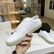 YSL COURT CLASSIC SL/06 EMBROIDERED SNEAKERS IN LEATHER SILVER WHITE - 3