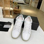 YSL COURT CLASSIC SL/06 EMBROIDERED SNEAKERS IN LEATHER GREEN WHITE - 4