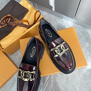 TOD'S LOAFERS IN LEATHER - BURGUNDY - 2