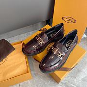 TOD'S LOAFERS LEATHER BURGUNDY GOLDCHAIN - 5