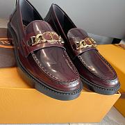 TOD'S LOAFERS LEATHER BURGUNDY GOLDCHAIN - 3