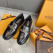 TOD'S LOAFERS LEATHER BLACK GOLDCHAIN - 2