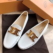 TOD'S KATE LOAFERS IN LEATHER - WHITE - 2