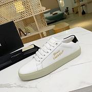 YSL COURT CLASSIC SL/06 EMBROIDERED SNEAKERS IN LEATHER WHITE BLACK GOLD - 5