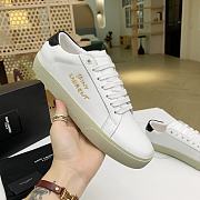 YSL COURT CLASSIC SL/06 EMBROIDERED SNEAKERS IN LEATHER WHITE BLACK GOLD - 4