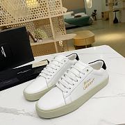 YSL COURT CLASSIC SL/06 EMBROIDERED SNEAKERS IN LEATHER WHITE BLACK GOLD - 2