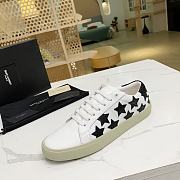 YSL COURT CLASSIC SL/06 EMBROIDERED SNEAKERS IN LEATHER WHITE BLACK - 4