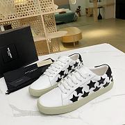 YSL COURT CLASSIC SL/06 EMBROIDERED SNEAKERS IN LEATHER WHITE BLACK - 3