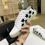 YSL COURT CLASSIC SL/06 EMBROIDERED SNEAKERS IN LEATHER WHITE BLACK - 2