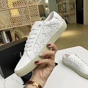 YSL COURT CLASSIC SL/06 EMBROIDERED SNEAKERS IN LEATHER WHITE STARS - 5