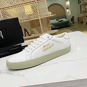 YSL COURT CLASSIC SL/06 EMBROIDERED SNEAKERS IN LEATHER GOLD LOGO - 3