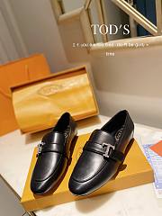 TOD'S LOAFERS LEATHER IN BLACK T LOGO - 5