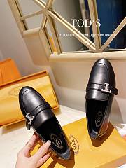 TOD'S LOAFERS LEATHER IN BLACK T LOGO - 3