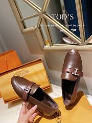 TOD'S LOAFERS LEATHER IN BROWN T LOGO - 2