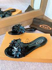 Tod's Flowers Flat Sandals Black - 3