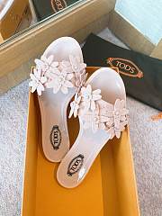 Tod's Flowers Flat Sandals Pink - 4