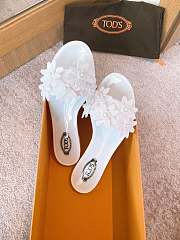 Tod's Flowers Flat Sandals White - 3