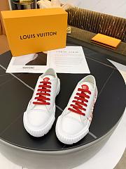 LV SQUAD SNEAKER  WHITE RED - 2