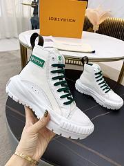 LV SQUAD SNEAKER BOOT WHITE GREEN - 1