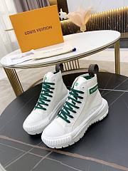 LV SQUAD SNEAKER BOOT WHITE GREEN - 3