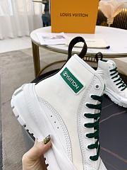 LV SQUAD SNEAKER BOOT WHITE GREEN - 2