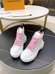 LV SQUAD SNEAKER BOOT WHITE PINK - 1