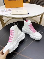 LV SQUAD SNEAKER BOOT WHITE PINK - 5