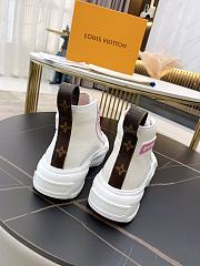 LV SQUAD SNEAKER BOOT WHITE PINK - 4