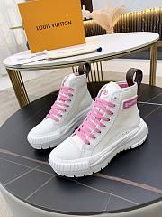 LV SQUAD SNEAKER BOOT WHITE PINK - 2