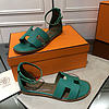 Hermes Oran ankle sandals Green  - 1