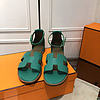 Hermes Oran ankle sandals Green  - 5