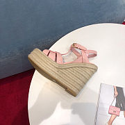 YSL TRIBUTE ESPADRILLES WEDGE PINK - 6