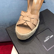 YSL TRIBUTE ESPADRILLES WEDGE BROWN - 5