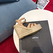 YSL TRIBUTE ESPADRILLES WEDGE BROWN - 3