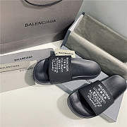 BALENCIAGA Black Word Pool Slides - 4