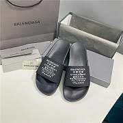 BALENCIAGA Black Word Pool Slides - 5