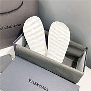 BALENCIAGA Full White Logo Pool Slides - 2