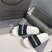 BALENCIAGA White Logo Pool Slides 2 - 6