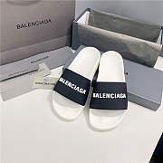 BALENCIAGA White Logo Pool Slides 2 - 5