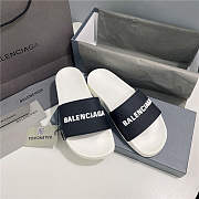 BALENCIAGA White Logo Pool Slides 2 - 3