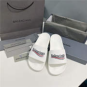 ALENCIAGA White Logo Wavy Pool Slides - 6