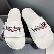 ALENCIAGA White Logo Wavy Pool Slides - 3