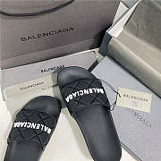 BALENCIAGA Black Logo Pool Slides 1 - 6