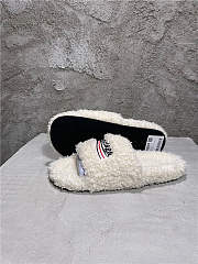 Balenciaga Women's Furry Faux Shearling Slides White - 6