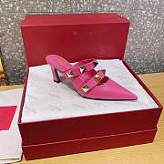 ROMAN STUD MULE IN CALFSKIN PINK 65 MM - 4