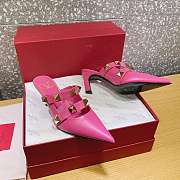 ROMAN STUD MULE IN CALFSKIN PINK 65 MM - 3